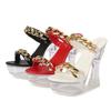 Fashion Women's Sandals High Heel Flower Patent Leather Metal Buckle Sexy Slippers 10365 Series 14cm Heel 4cm Platform