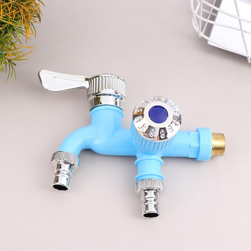 Двойной контроль двойной выпускной водопроводный кран 1/2" универсальный интерфейс пластиковый кран для домашнего шланга ванной комнаты орошение быстроразъемное соединение