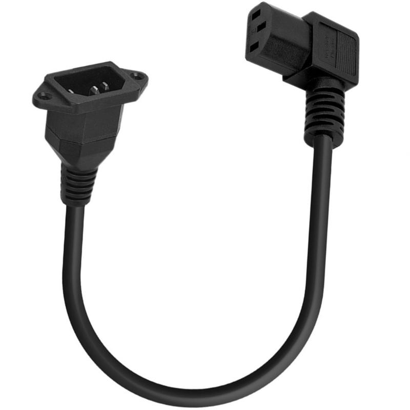 Удлинитель кабеля C13 Female на C14 Male с резьбовым отверстием, 90 градусов, IEC320, C14 на C13, угловой вверх/вниз/влево/вправо