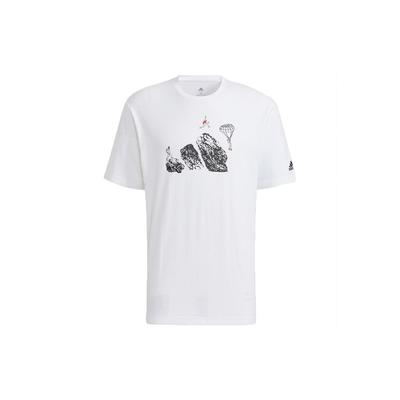 adidas Спортивная футболка Jump Gfx Ss с мультяшным принтом, мужские топы, белые H20793