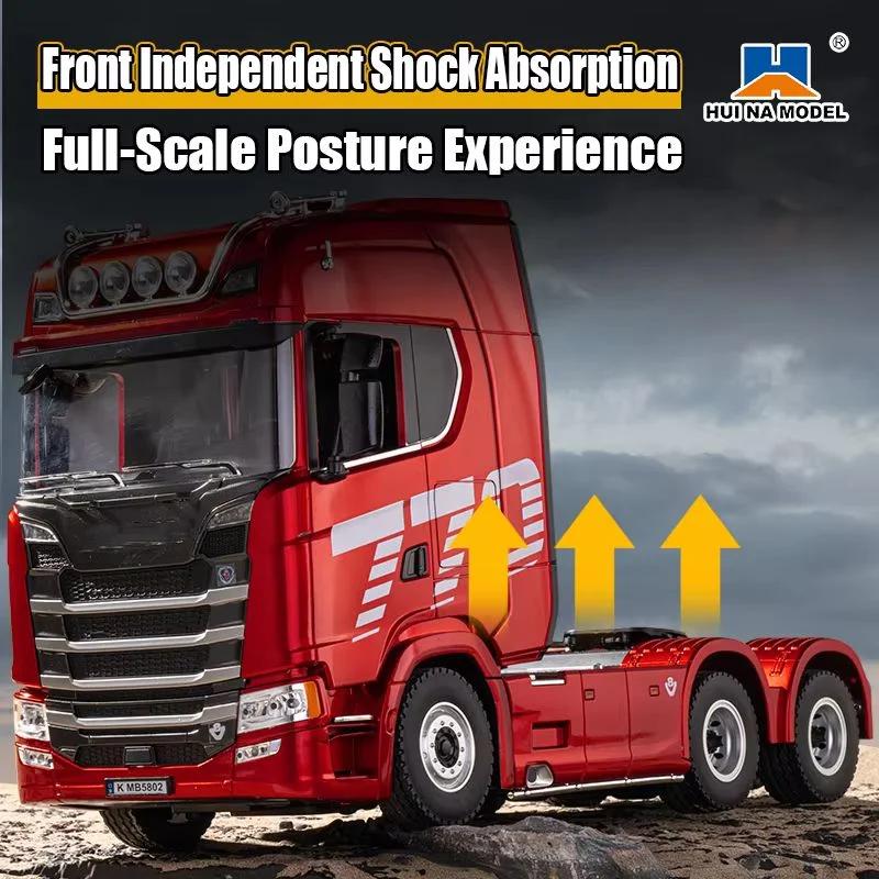 non-toxic HUINA 1501 770S Alloy Tractor 19CH RC Truck 1/18 2.4G remote control Engineering Trailer Truck with Light Sound Toys XMAS Gifts