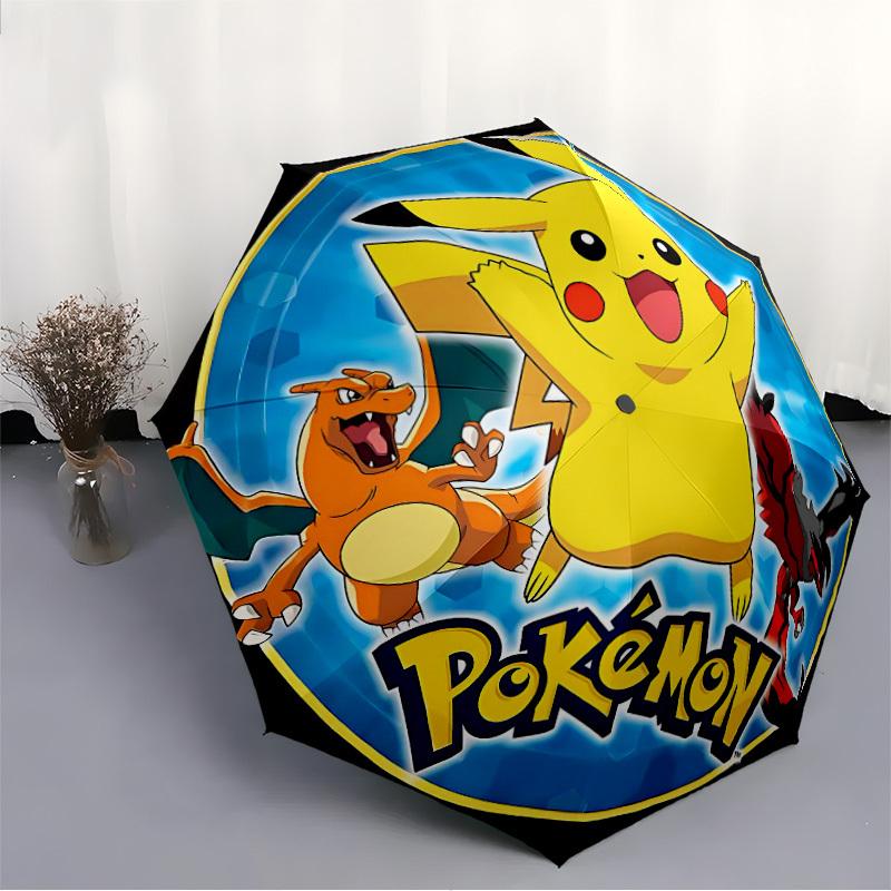 1 шт. Зонт-автомат Pokemon Пикачу, Компактный дорожный зонт, 8 спиц, Прочный, Идеально для женщин и мужчин   a0923176