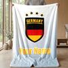 Custom Text Flannel Throw Blanket, Lightweight Cozy Bed Sofa BlanketGermany national football team