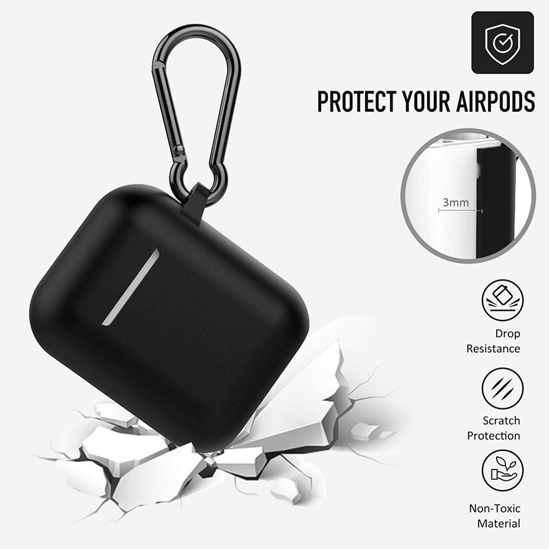 Сплошной цветной силиконовый мягкий чехол для Airpods 1/2, жидкий силиконовый беспроводной Bluetooth-наушник, защитный чехол для Airpods 2