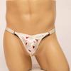 Men's Love-heart Pattern Thong Sexy Open Butt Panties Erotic G-string Penis Pouch Underpants Hollow Out Briefs Underwear