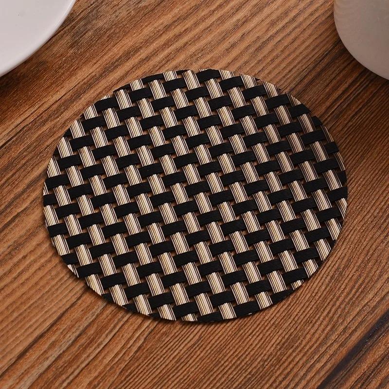 1 шт. ПВХ тканые подставки под стаканы для ресторанов изоляционная подкладка для воды теплоизоляция нескользящий коврик для стола