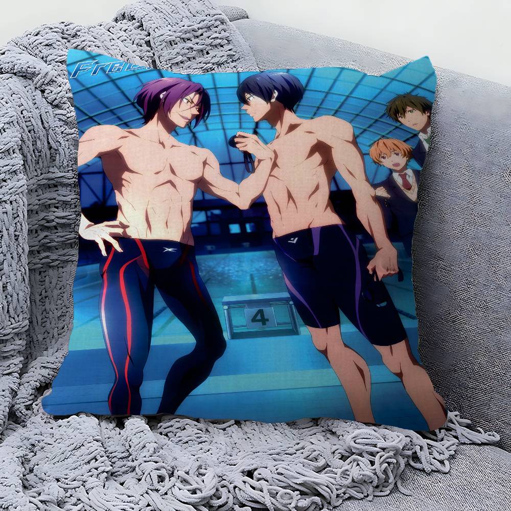 Anime Free Iwatobi Swim Club Cushion Cover Car Throw Pillow Case For Sofa Car Christmas Gift xcm xcm