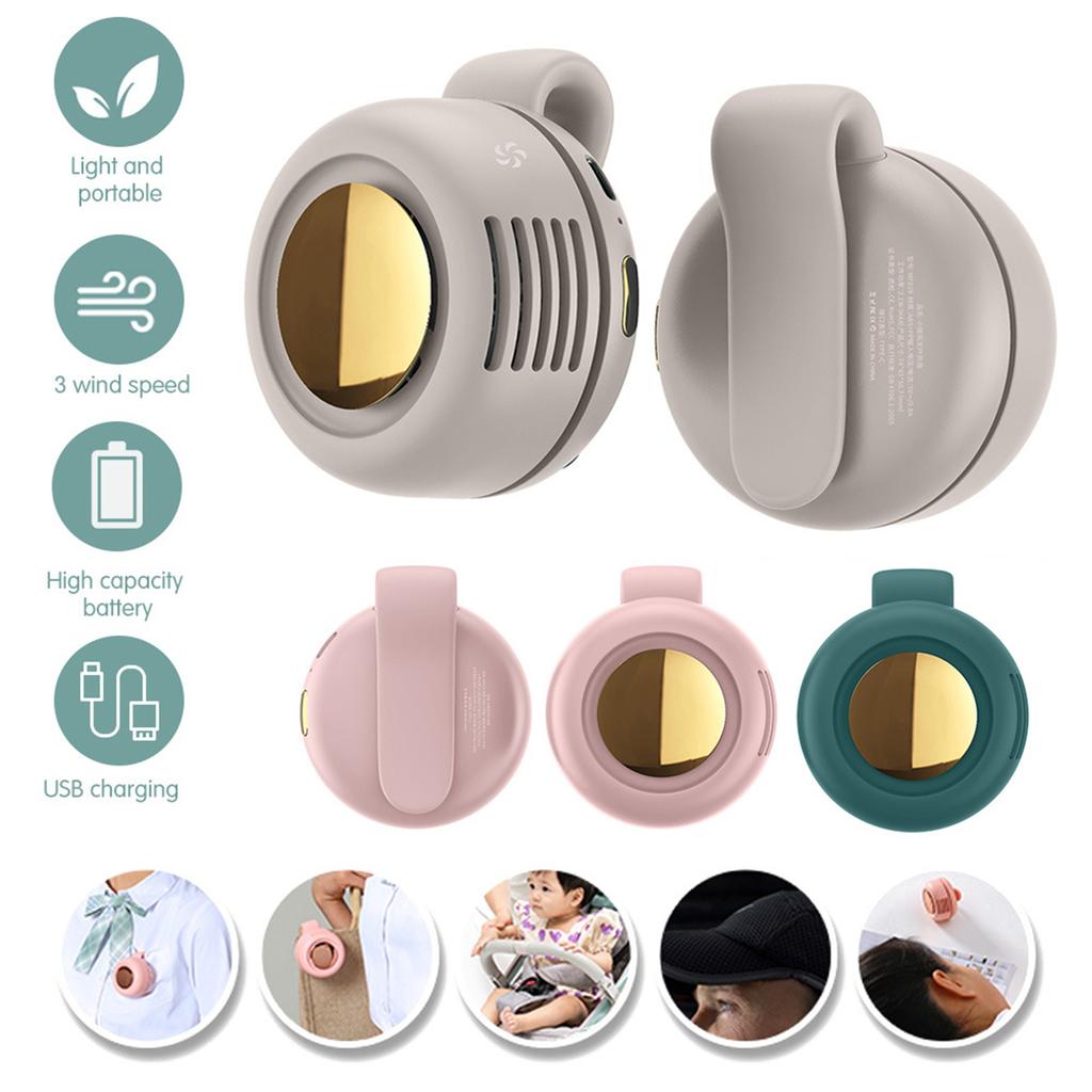 Mini Clip Fan Portable Neck Waist Fan Electric Air Cooling Fan 900mah USB Bladeless Fan Portable Air Cooler for Outdoor Home