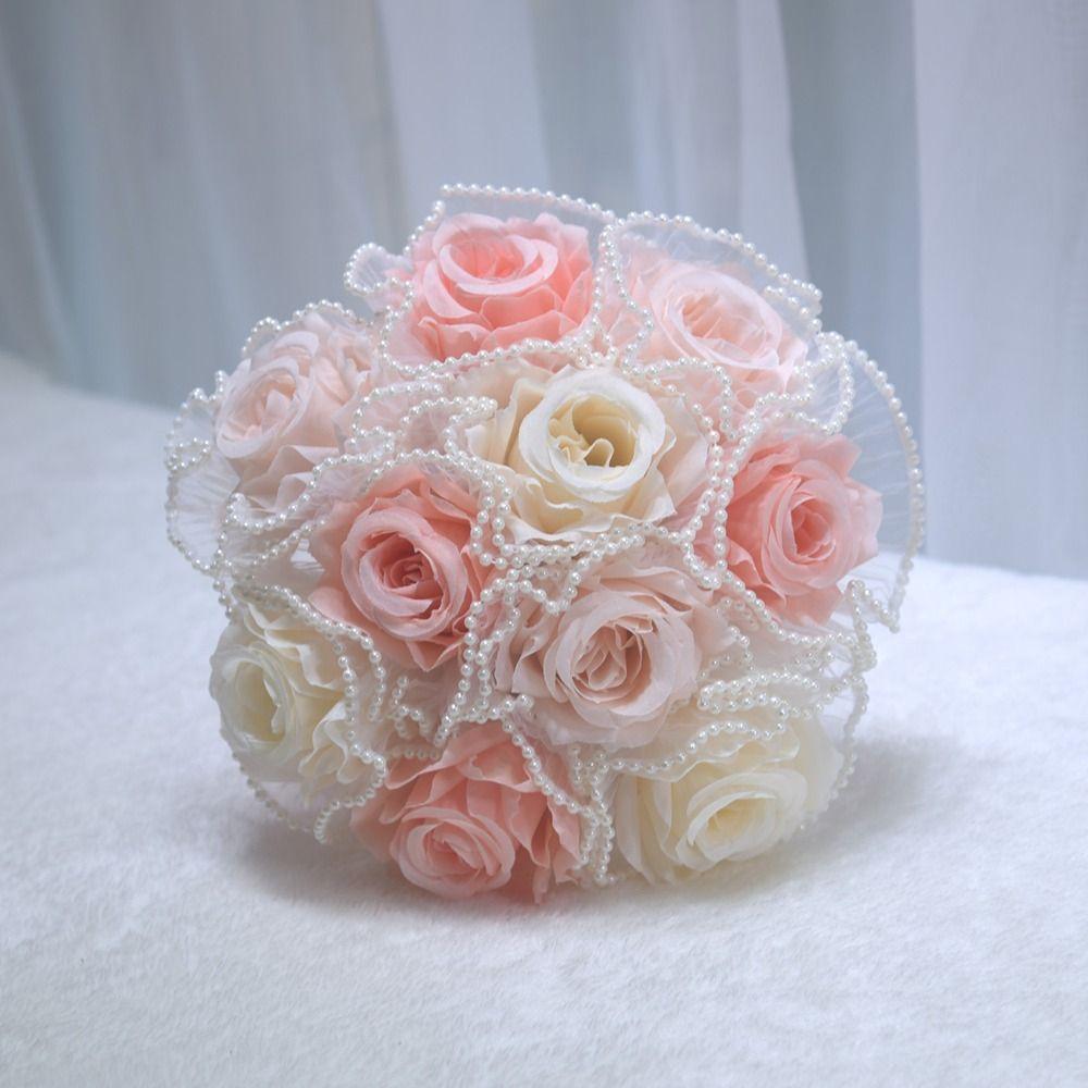 Pearl Wedding Bouquets Romantic Bridal Bouquets Artificial Hand Bouquet Wedding Accessories