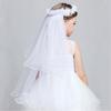Fashion 2 Layer Veil Children Bow Headdress Hair Accessories