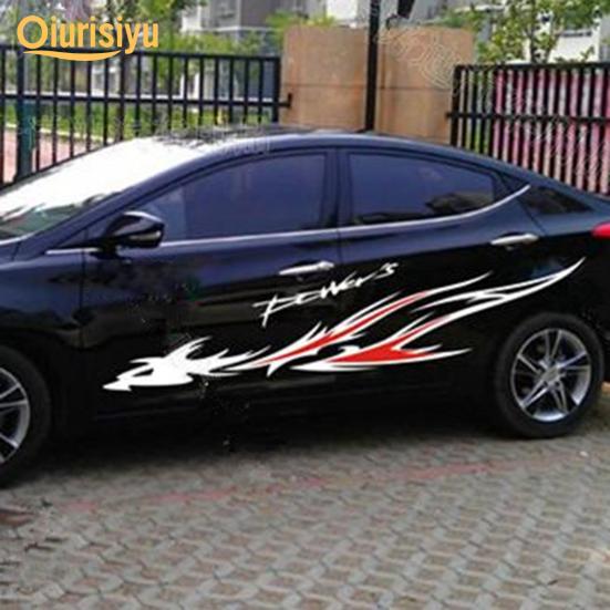 2шт автомобильная наклейка с пламенным узором самоклеящаяся наклейка из ПВХ на корпусе для внедорожника