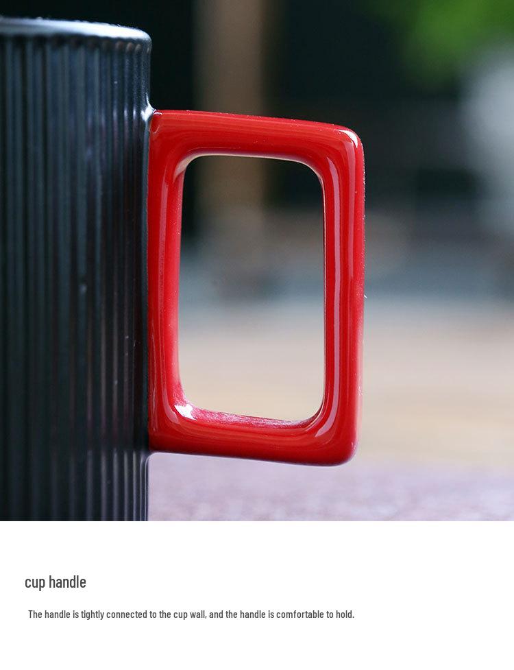 Starbucks-Inspired Vertical Stripe Coffee Mugs - American Style