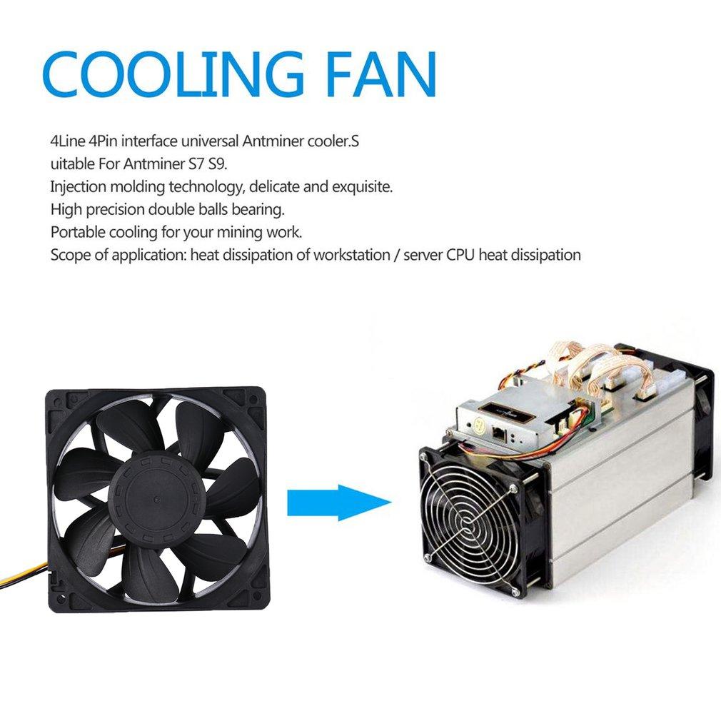 2025 Hot Miner Cooling Fan 4-Pin Connector Brushless Replacement DC 12V 5.0A Cooler Fan Low Noise For Antminer Bitmain S7 S9