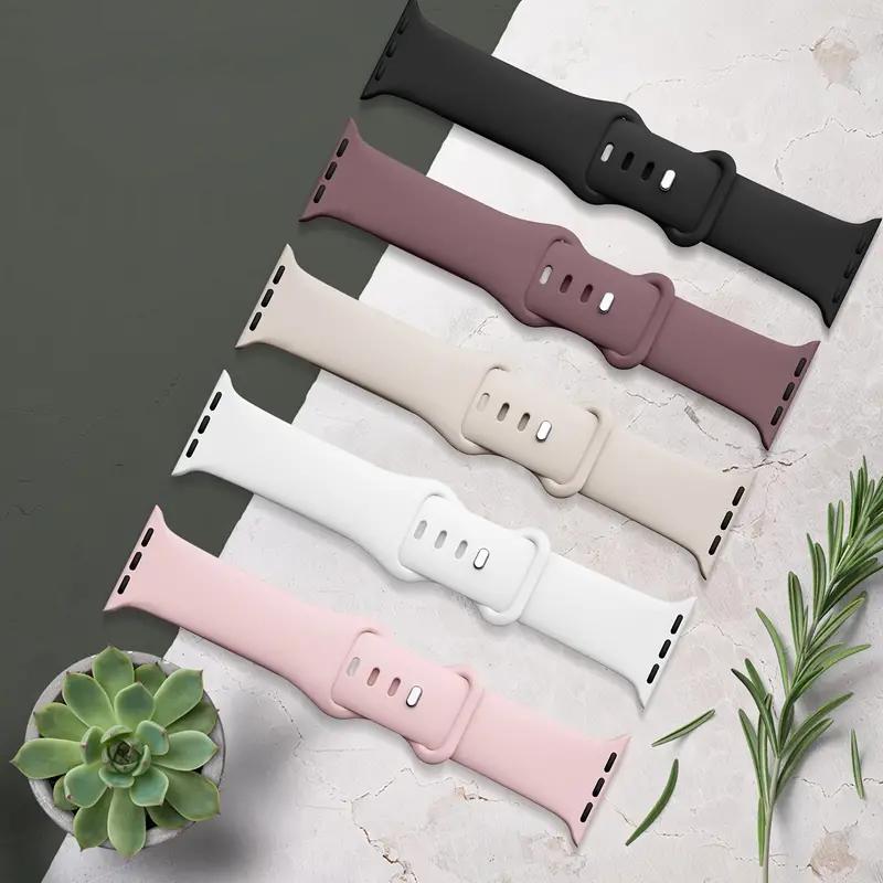 Силиконовый ремешок для apple watch band 44мм 45мм 49мм 41мм 38мм 42мм спортивный correa браслет iwatch series 3 6 7 8 9 ultra 2 se 40мм
