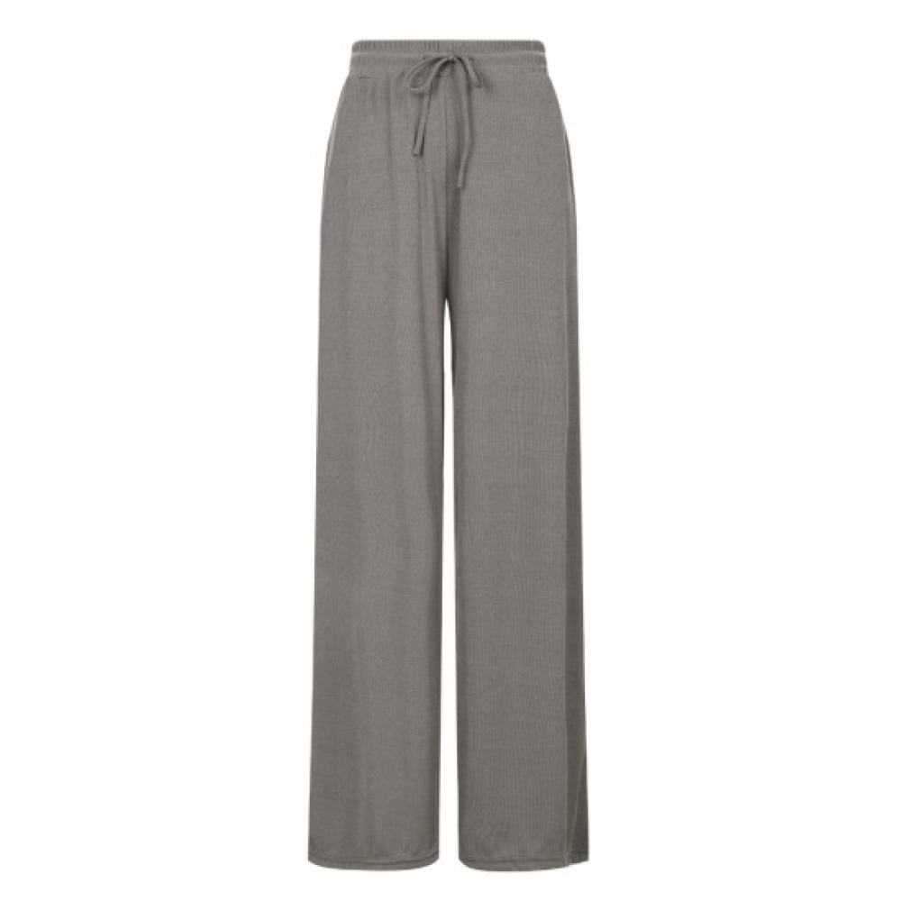 Shop Women S Ribbed elaStic waiSt Pocket Wide pantS Brown Pic Wpt 20563