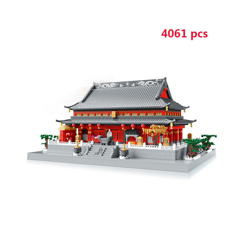 Городская архитектура, розовый замок, дом на дереве, строительные блоки, мини-кирпич, Тадж-Махал, Великая стена, креативная модель, строительные игрушки