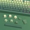 Xiaomi New 133 Keys Gradient Green Shine Through Keycaps Side Printed PBT Keycap Cherry Profile Double Shot for Mechanical Keyboards