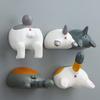 Cute Cartoon Dog Cat Ass Style Refrigerator Sticker Key Holder Creative Magnetic Message Wall Tile Stickers Magnet Cute Cartoon