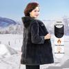 Женское теплое пальто с капюшоном из искусственной овчины