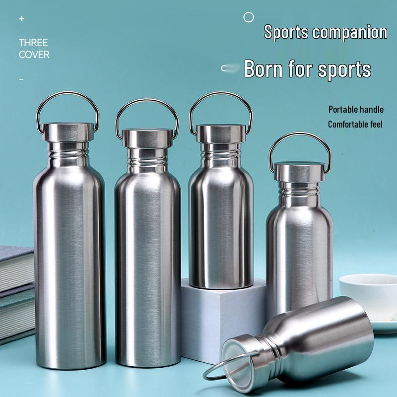 304 Stainless Steel Wide Mouth Sports Water Bottle, Large Capacity with Handle