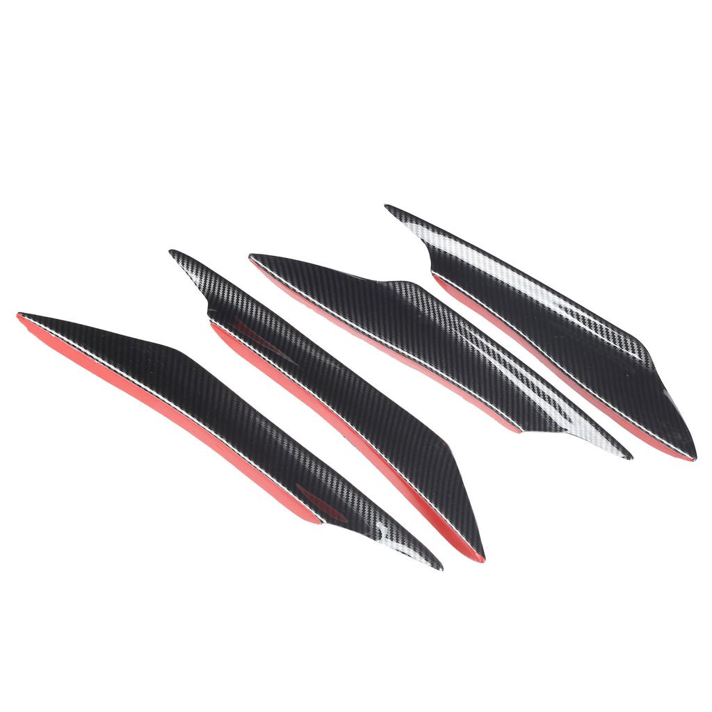 4Pcs Universal Front Bumper Spoiler Lip Splitter Fin Carbon Fiber Style Car Exterior Body Kits