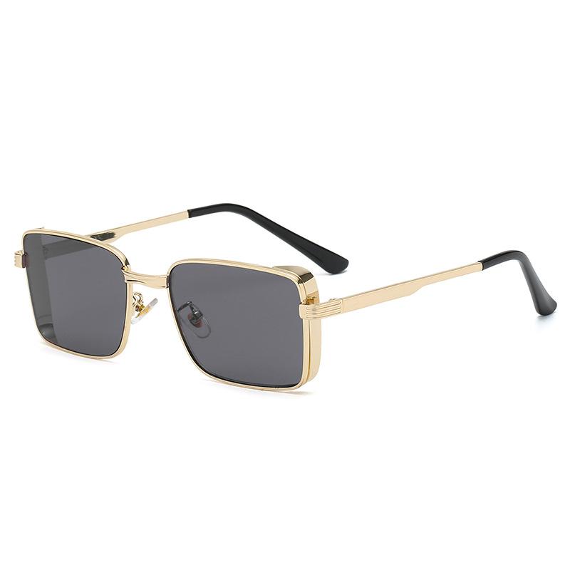 New retro square metal sunglasses European and American trend beach men's and women's sunglasses sunglasses s