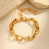 Wristband Jewelry Gold Chain Bracelet Rectangular Chain Stainless Steel Hand Chain  Men