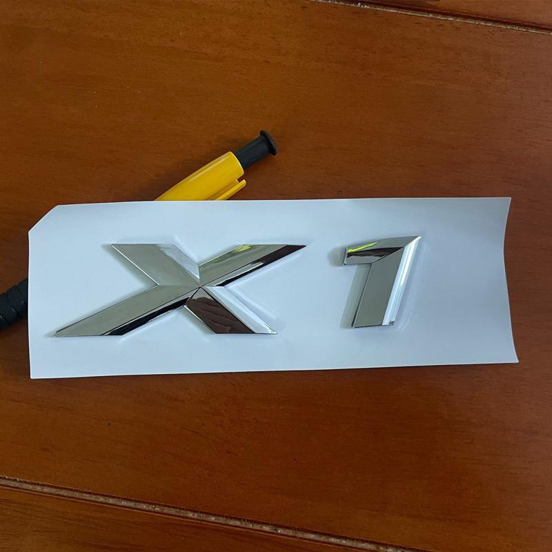 Compatible BMW X Series Tail Emblem Sticker: X1-X7 Black Rear Lettering
