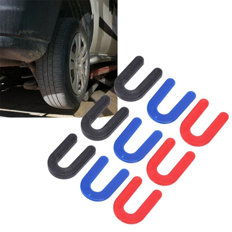 60pcs Plastic Shims Horseshoe Shims U Shaped Tile Spacers 1/4in 1/8in 1/16in Auto Lift Installation Leveling Shim Kit For