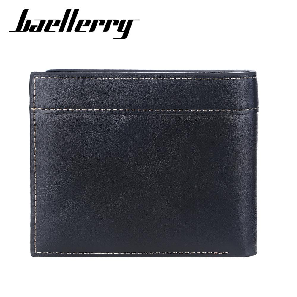 Baellerry Classic Brand Design Men Short Wallets Artificial Leather Vintage Business Bifold Wallet Fashion Card Holder Purse