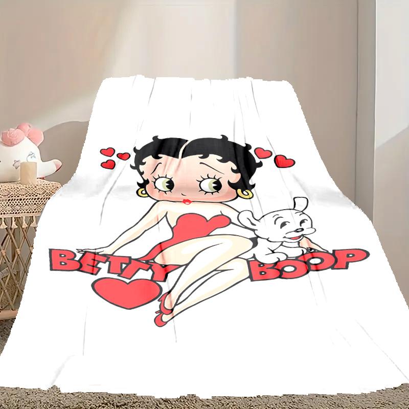 1pc Betty Boop Blanket, Super Cozy Printed Home Blanket, All-Season Warmth