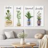 Handmade Plants Hanging Sign Wooden Wall Decor Paintings Wall Plate Floral Wall Art  Office