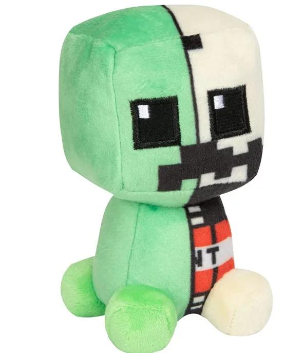 Minecraft Style Sitting Steve Zombie Skeleton Archer TNT Plush Toy Soft Doll Gift For Kids