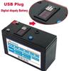 New Usb Power Display 12v 60ah 18650 Lithium Battery Pack Is Suitable For Solar Energy And Electric Vehicle Battery +12 .6v Charge
