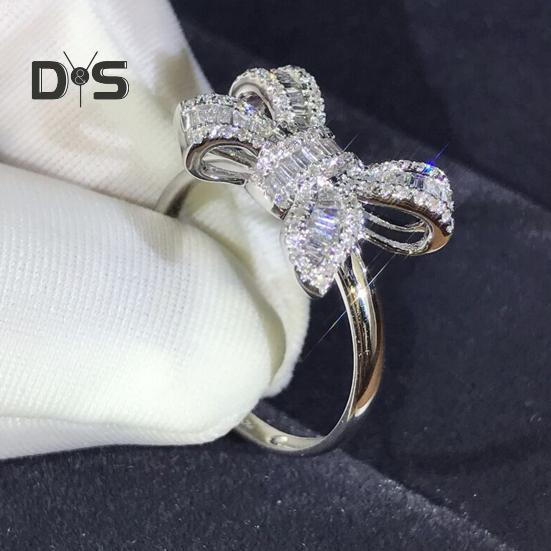 Женское кольцо-бантик со стразами, полированное сплавом, кольцо для предложения, много размеров, обручальное кольцо, женское украшение на палец для выпускного вечера