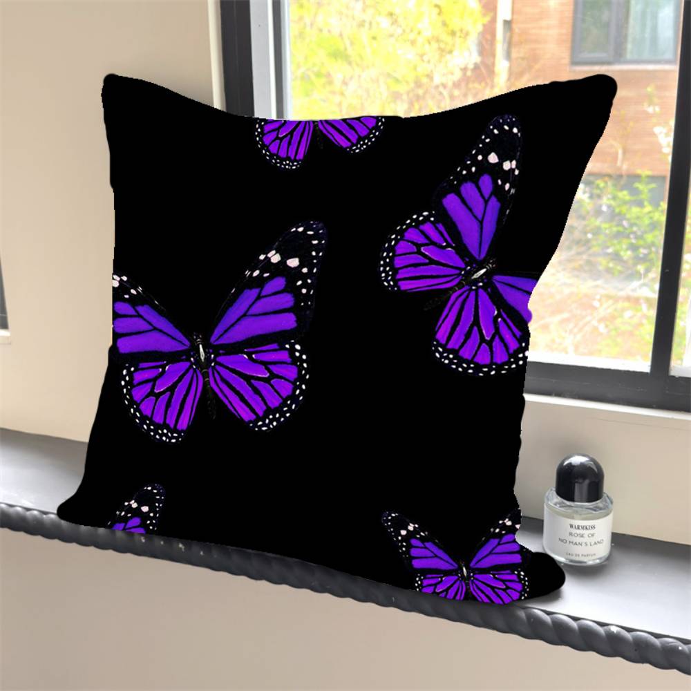 1PC Luxury Pink cute butterfly Pillow Case Square Bedroom Sofa Leisure Comfort Cushion Car Home Decoration Pillowcase 40x40