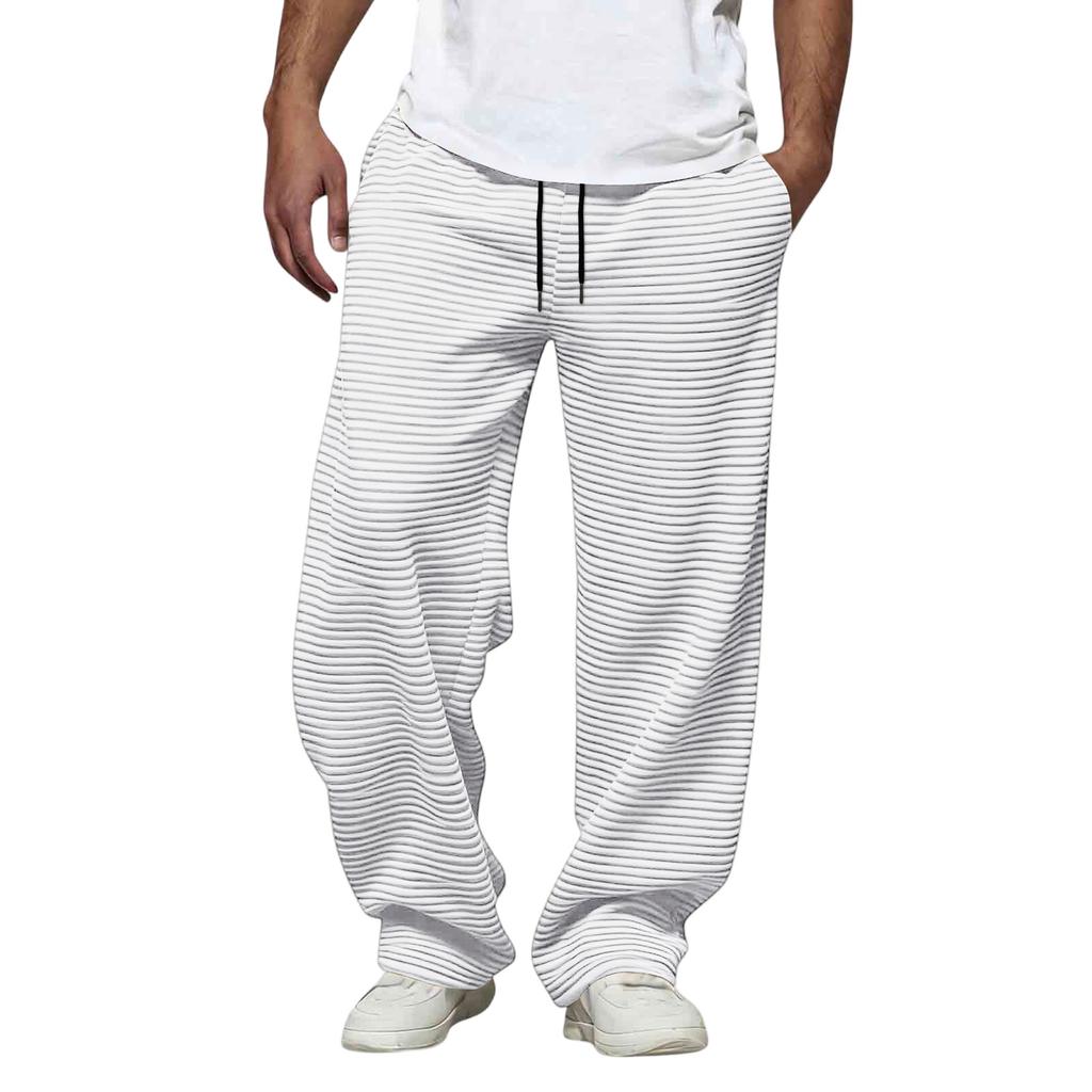 Мужские повседневные брюки свободного кроя, эластичная талия на кулиске, легкие, дышащие