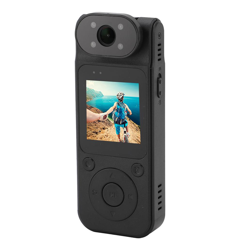 Back Clip Camcorder 4K 1.5 Inch IPS Screen Magnetic Wearable Camera 180 Degree Rotatable Lens Body W