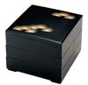 Lacquerware Tiered Young Pine Box, 7-inch, Black, (black Interior), 3-tier, H-159-3A