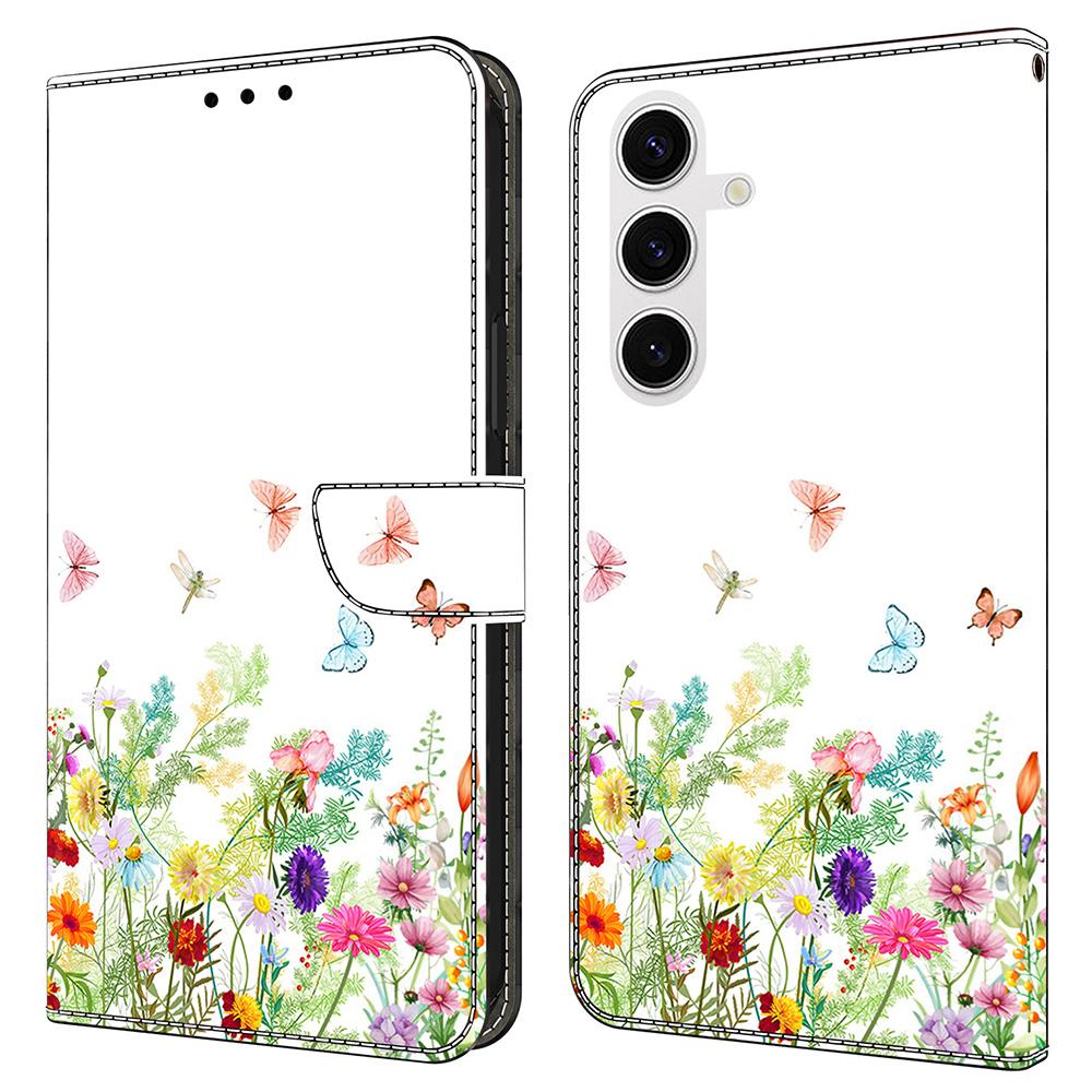 For Samsung Galaxy S25 Leather Case Pattern Printing Wallet Stand Flip Phone Cover