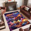 Monster Truck Theme Crystal Velvet Rug Personalized Custom Name Text Soft Floor Mat Home Decor