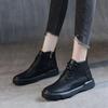 Новые большие женские осенние ботинки на плоской подошве в стиле ретро, короткие ботинки в британском стиле, повседневные плюшевые зимние женские