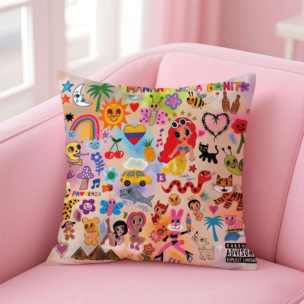 Singer Album KKAROL G Cushion Cover Pillow Case Soft Friendly Fabric Concealed Zipper