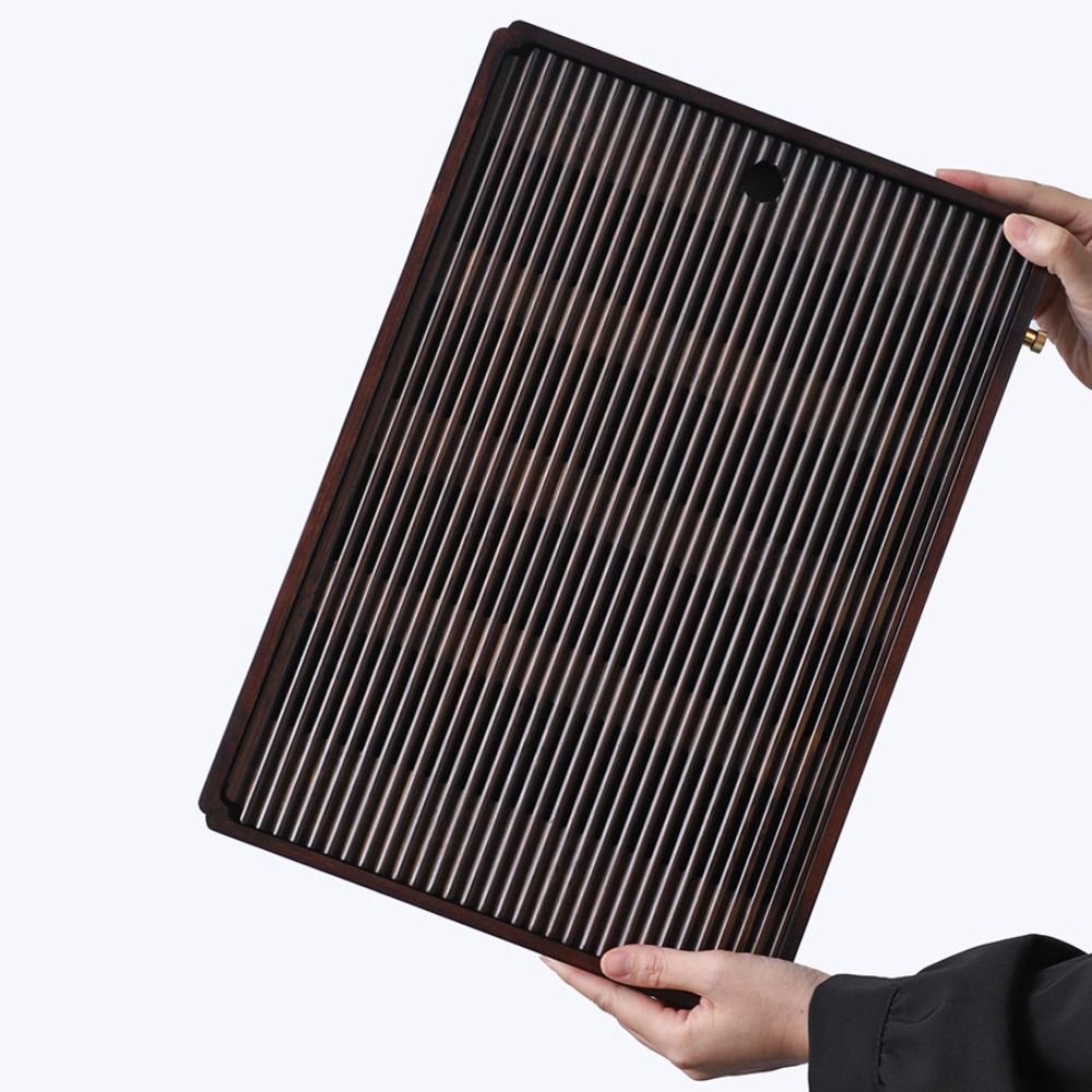 Прямоугольный китайский поднос для чая, поднос для хранения чая из натурального бамбука, дренажная доска для чая, чайная комната