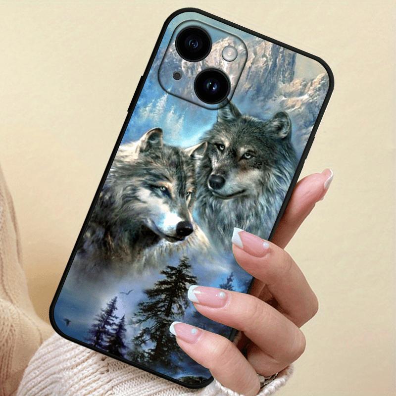 Чехол для телефона из ТПУ с рисунком волка, подходит для iPhone 17 16 15 14 13 12 11 Pro/Max/Plus, противоударная задняя крышка