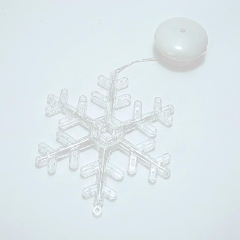 Светодиодные рождественские гирлянды на присосках для окон с елкой, Сантой, снеговиком и звездами