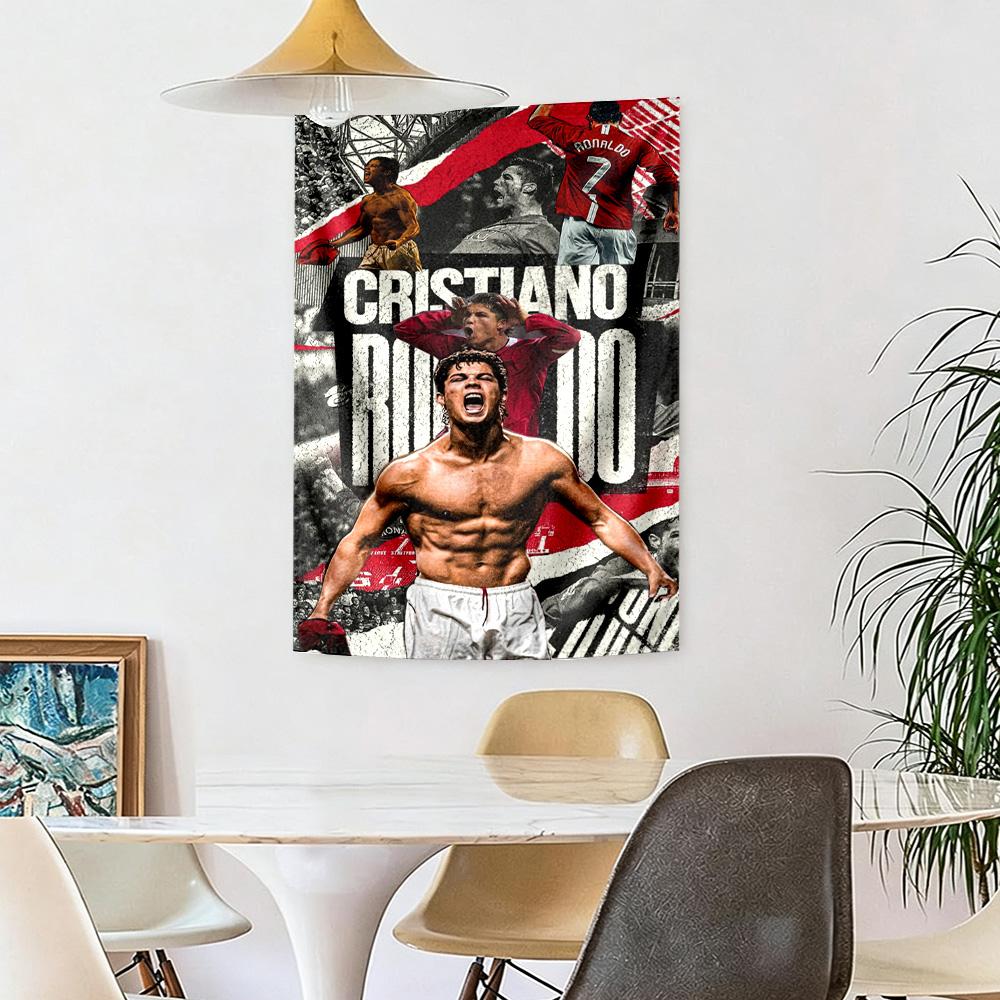 Cristiano Ronaldo Wall Decor Tapestry Art For Pet Memorial Birthdaywedding Party Backdrop Family Gift
