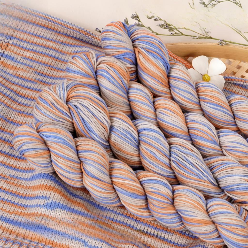 4-Pack Cotton Yarn 200g (4x50g ) Breathable Soft Woven Thread for Knitting Crochet Mixed Colors Lightweight for Sweaters Yarns