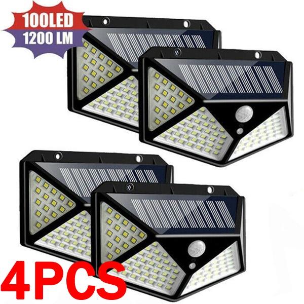 Outdoor 100 LED Solar Power Wall Light Motion Sensor Waterproof Lamp