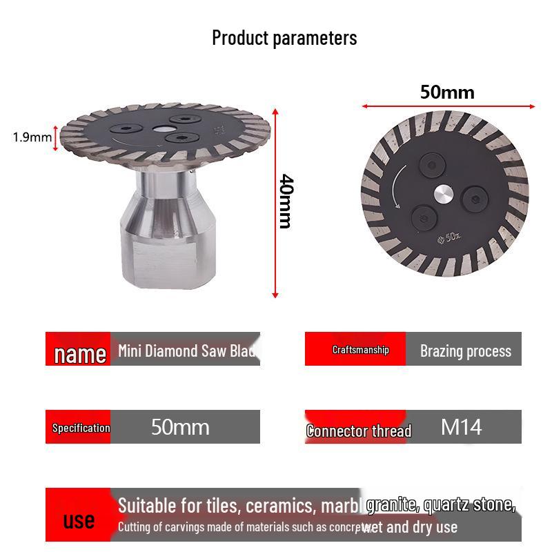 Мини алмазный пильный диск M14 для сухой резки и гравировки плитки и мрамора